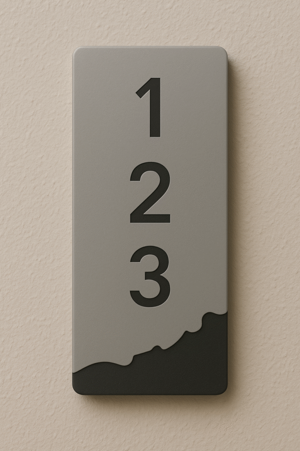 Placa de número de residência  em ACM com Design Ondulado - Imagem 4
