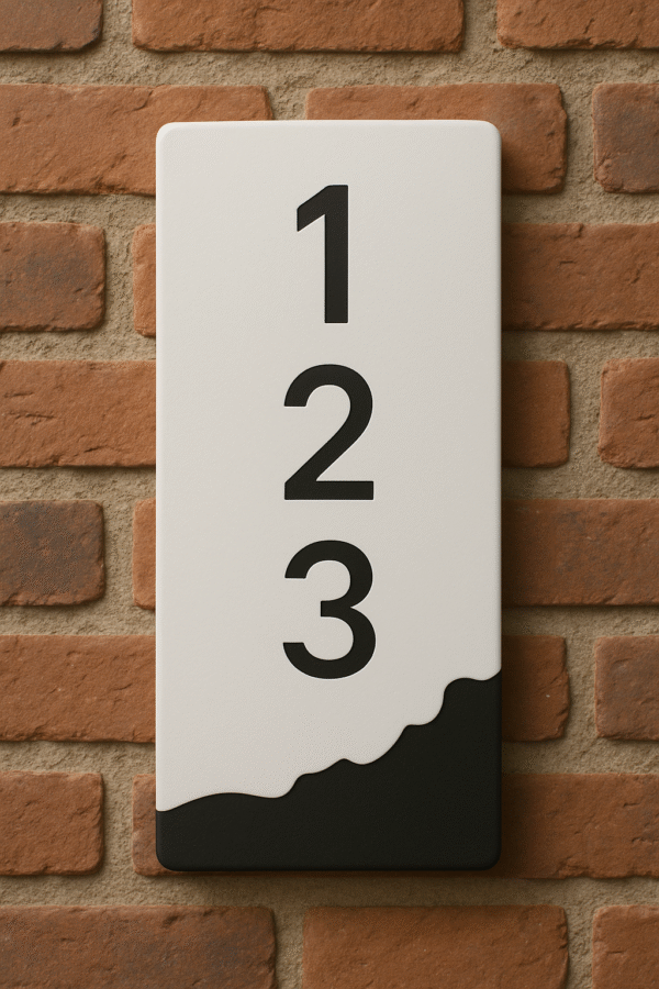 Placa de número de residência  em ACM com Design Ondulado - Imagem 2