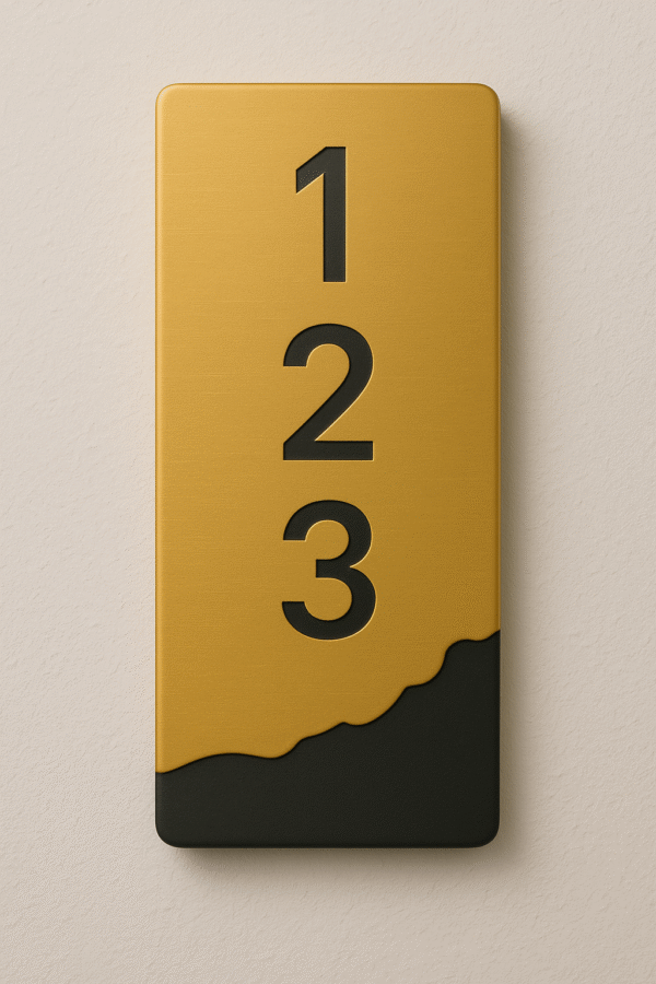 Placa de número de residência  em ACM com Design Ondulado - Imagem 3